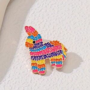 Colorful Piñata Animal Brooch - Multicolor Enamel Pin